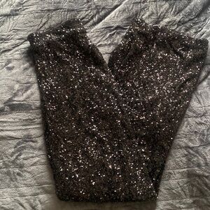 Express Sequin Wide Leg Pants